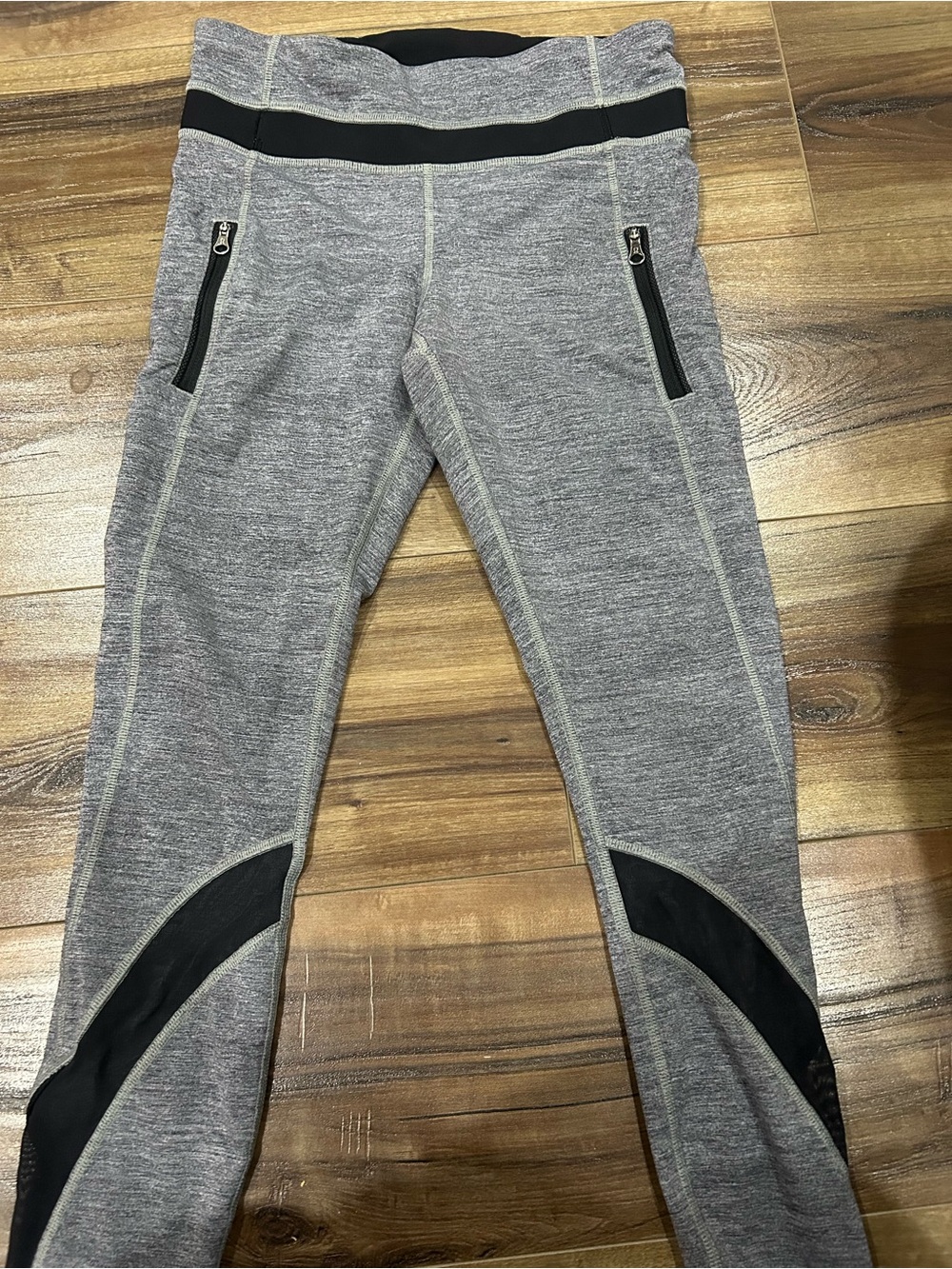 lululemon athletica Gray Leggings with Black Panels